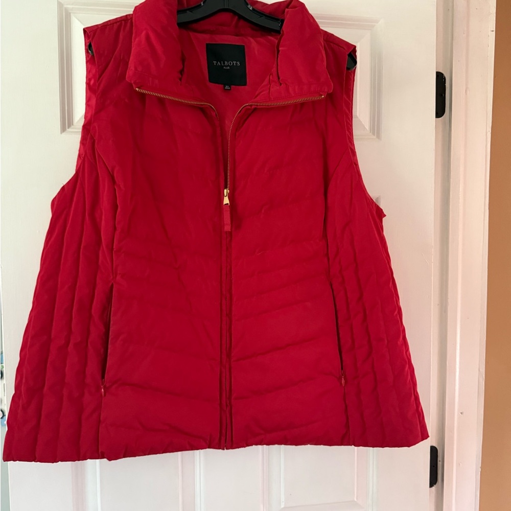 Talbots Vibrant Red Quilted Vest